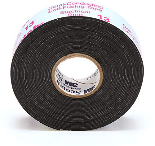 3M Scotch Cinta semiconductora eléctrica 13, 3/4 x 4.6 m, impresa, negro, alta tensión empalme cinta, 1 rollo