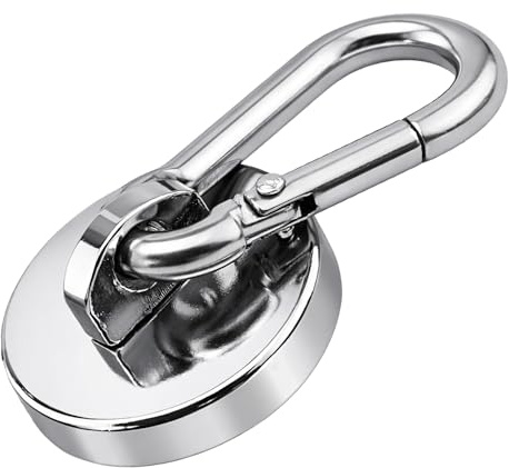 07587 Magnet m. Karabiner Karabinermagnet Neodym Rundmagnet