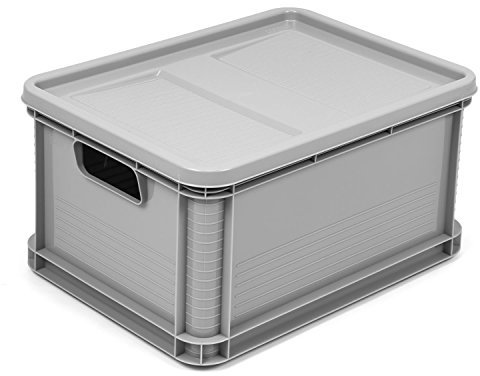 Unbekannt 20 Liter Lagerkiste mit Deckel Euro Box Stapelbox Transportbox geschlossen Obstbox 80 cm x 120 cm
