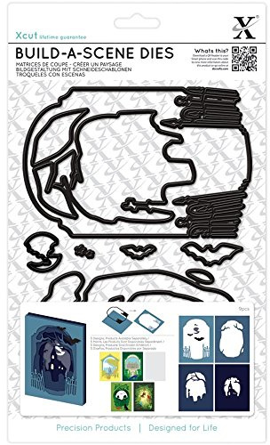 Xcut Shadow Box Die 8 Pieces, Spooky Graveyard, DIY Build-A-Scene, Steel, Art & Craft, Cutting Supplies, Greeting Card Making, Tag, Wrapping, Scrapbooking, Invitation Making, Scrapbook Designs