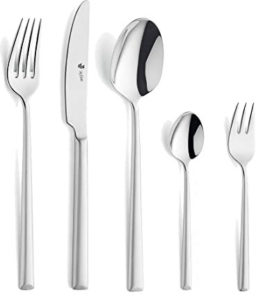 PW Paul Wirths VIVENDI 1600 Besteck Set für 12 Personen, Essbesteck 60 teilig, Edelstahl rostfrei, satiniert & spülmaschinenfest, Tafelbesteck mit Besteckkasten
