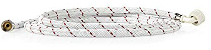 Nedis Nylon-Zulaufschlauch für Spülmaschine und Waschmaschine, 4,0 m Heißwasserschlauch mit 1,27 cm geraden und 1,9 cm Hakenanschlüssen, flexibles Nylonmaterial, 10 bar, max. 90 °C