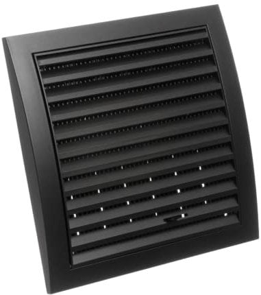 190x190mm Rejilla para Ventilación - Rejilla de Ventilación Regulable con Protección contra Insectos - Plástico ABS Antracita
