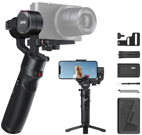 ZHIYUN Crane M2 [Ufficiale] Stabilizzatore Gimbal, Stabilizzatore a 3 Assi per Action Camera, GoPro, Mirrorless, Smartphone con Morsetto, Treppiede