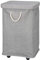 mDesign Rolling Laundry Bin with Lid for Bathroom, Bedroom or Utility Room – Polyester Laundry Basket with Plastic Wheels – Foldable Kids' Laundry Bin with Handles – Grey