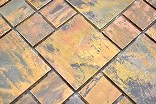 Handmuster Mosaik Fliese Kupfer kupfer Kombination braun Küche MOS49-1502_m