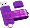 256GB Chiavetta USB 3.0 Type-C, BorlterClamp 2 in 1 Pendrive (USB C e USB-A 3.0) Memoria Flash OTG USB Flash Drive Girevole per Android Smartphone Samsung S10 S8, Huawei honor, Laptop, PC (Porpora)