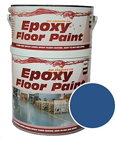 Epoxy Resin Floor Paint by Ask Coatings. for Garage, Industrial and Domestic (5L) (Dark Blue)