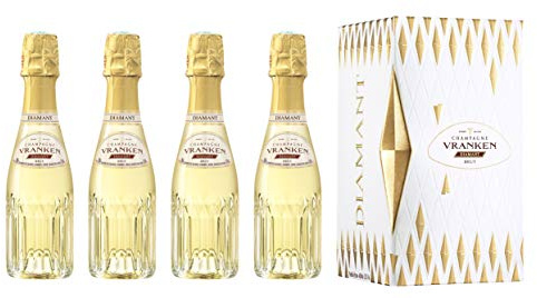 DIAMANT Vranken - Champagne Brut - Coffret Avec 4 Quarts - 4x20cl