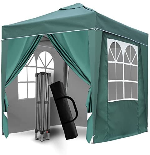 SANHENG Pop Up Gazebo, Pop Up Tent with Weights, Fully Waterproof, All Weather Gazebo ideal for Outdoor Party Camping (2x2m,Green)