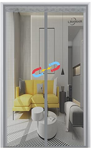 Zanzariera Magnetica per Porte, Autoadesivo Rete Anti Zanzare A Mani Libere Auto Chiusura, Facile Montaggio, per Soggiorno Patio Balcone-Gray|| 150x200cm(59x78inch)