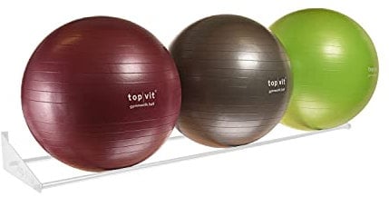 top | vit® Ball.wandhalter - Wandhalterung für bis zu 3 Gymnastikbälle (weiß)
