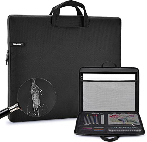 IMAGE Schutzhülle für A3 Leuchttisch 48.5 * 38.5cm Storage Case Pouch Cover mit Taschen wasserdichte Tragetasche tragbare Hülle für Leuchtkästen Light pad Tablet Laptop, Schwarz