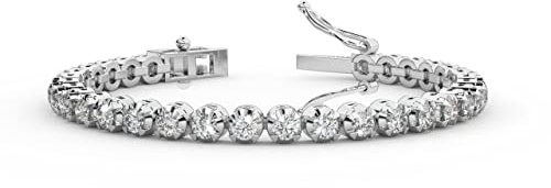 BFD Bracciali da tennis da 1,55 ct da donna in oro bianco 9 k – Gioielli rotondi naturali con marchio brillante
