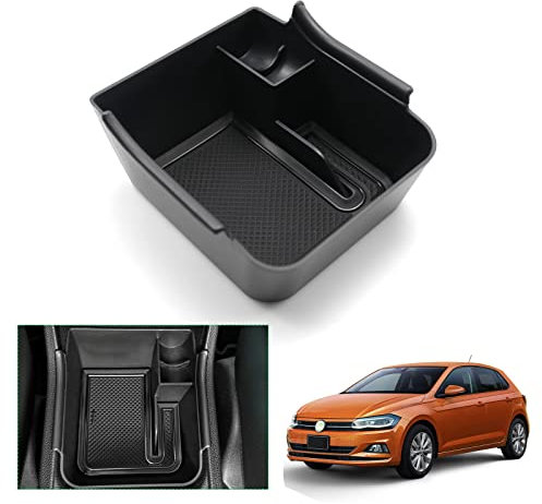 GAFAT 2018-2025 2026 V-W Polo MK6/ Taigo/Nivus Mittelkonsole Aufbewahrungsbox, Polo 2024 Armlehne Organizer Tray Handschuhfach, Kompatibel mit VW Polo Zubehör