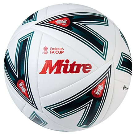 Mitre Match FA Cup Football, White/Green/Red, 3