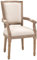 HOMCOM Esszimmerstuhl, Küchenstuh aus Massivholz, Gepolsterter Stuhl, Polsterstuhl mit Leinen-Touch, Wohnzimmerstuhl im Vintage Design, Cremeweiß, 59 x 63,5 x 96 cm