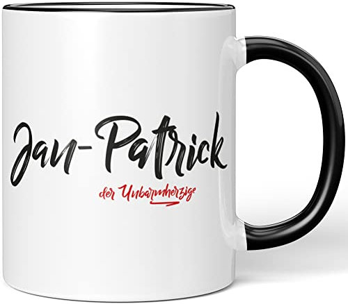JUNIWORDS Tasse, Jan-Patrick, der Unbarmherzige, Schwarz (5248192)
