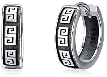 Unisex Creolen 925 Sterling Silber Keltische Kreuz Creolen Wikinger Rune Creolen Schlafen Kreolen Ohrringe Klapp Creolen Ohrringe Ohrschmuck Geschenk für Männer Frauen