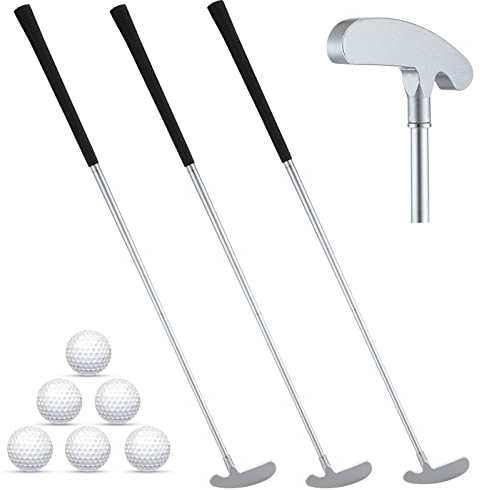 Wettarn 3 Sets Golf Putter Two Ways for Men Women Kids Club with 6 Practice Golf Balls for Left or Right Handed Golfers Indoor Outdoor(Black)