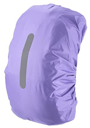 PATIKIL Regenschutz für Rucksack (40-50L) wasserdichte Regenhülle Regenschutz Schulranzen mit Vertika Reflektoren für Wandern, Camping, Radfahren, M, Lila