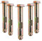 YoiYee M8 Expansion Bolts, Heavy Duty Anchors for Concrete and Masonry, 80mm Length, Zinc Plated Steel, Easy Installation and Secure Hold for Industrial and DIY Projects,Set of 6