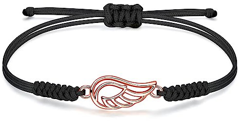 JENDEAR SHINE Engelsflügel Armband für Damen, Handgeflochtenes Seil Schutzengel Armband, Geburtstagsgeschenke für Damen, Mädchen, Schwestern, Freunde