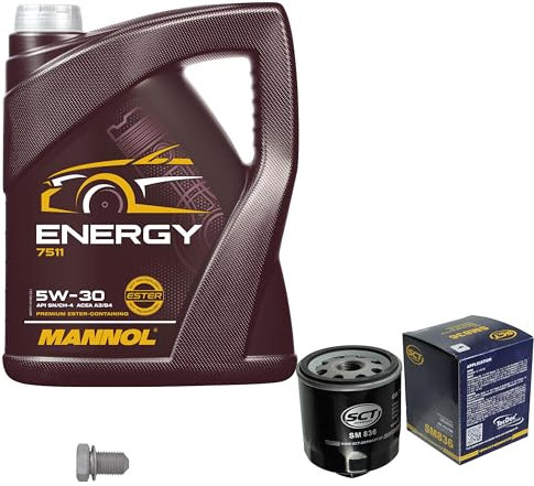 Inspektionspaket Wartungspaket Filterset mit 5 L Motoröl Energy 5W-30, Ölfilter, Verschlussschraube