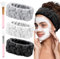 3 Stück Makeup Haarband, Spa Gesicht Stirnband mit 2 Stücke Silikonpinsel, Haarreif für Gesichtsreinigung Schönheit Yoga für Schminken und Gesicht Waschen Frottee Haarband（Weiß, Grau, Schwarz）