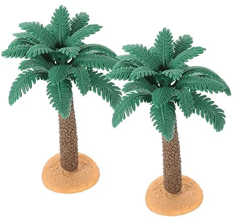DECHOUS 2pièces Palmier Plastique Miniature Modèle De Paysage pour Décoration DIY Arbre Palmier Artificiel avec Socle pour Micro Paysage Et Table De Sable