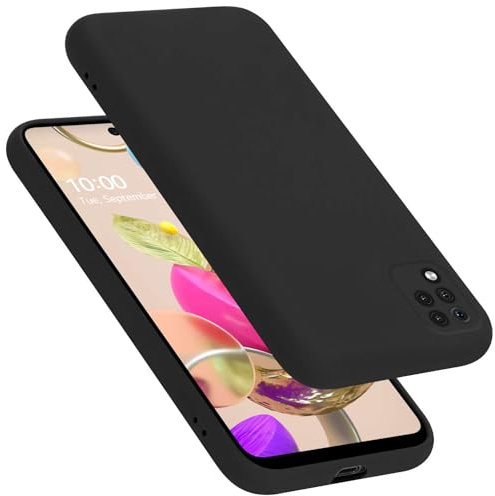 Cadorabo Hülle kompatibel mit LG K42 Hülle Silikon Handyhülle für K42 Case aus flüssigem Silikon- Kratzfeste und stoßfeste dünne TPU Schutzhülle - Liquid SCHWARZ