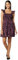 The Drop Kari Ruffled-Shoulder Smocked Mini Dress Robes, Imprimé Cachemire Noir/Rose, M