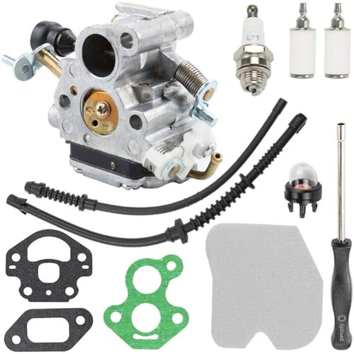 ZAMDOE C1T-El41A Vergaser für Husqvarna 435 435E 440 440E Kettensäge CS410 CS2240 CS2240S Kettensäge ersetzt C1T-EL41 C1T-EL41A 506450501, mit Luftfilter, Kraftstoffleitung, Zündkerzendichtung