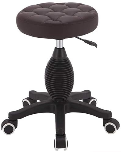 AVIMYA Hocker auf Rädern Beauty Hocker Drehhocker Barstuhl Arbeitshocker Friseurstuhl Heben Rotieren, Friseur, Make-up, Nagelkunst, Rot (Farbe: Kaffee) ShaoSu