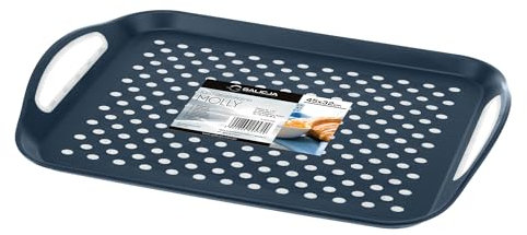 Galicja Molly Party-Serviertablett – Rechteckiges Tablett für Snacks, Essen, Kekse – tablett Rechteckiges Tablett aus Kunststoff groß zum Servieren von Speisen und Snacks – 45x32x4,5 Marineblau