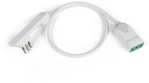 FANTON 92002 Prolunga lineare CLOCK 1m, bianca, spina CLOCK piccola, presa italiana piccola, adatta dietro a comodini, armadi, scrivanie, cucina