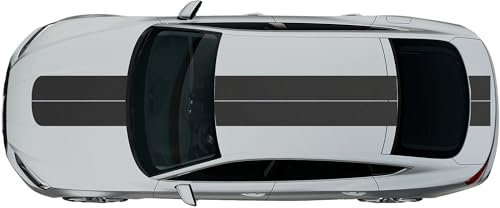 Kiwistar - Autoaufkleber Rallye Streifen - 2 Sticker 15 x 400 cm - Dunkelgrau matt - selbstklebend - Viperstreifen für Auto, Motorhaube, Karosserie - Tuning Aufkleber Racing Deko