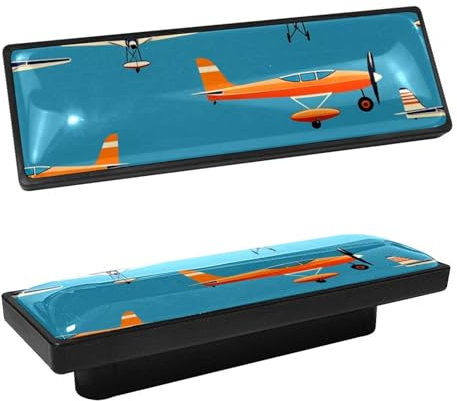 CWAGFEQZ 4-Pc,Rechteckige Kommoden Schubladenknöpfe,Küchengriffe für Schränke,Kommodengriffe und Knöpfe,Altes Flugzeug im Retro Stil