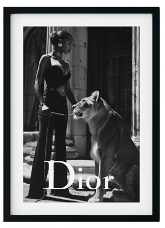 MJ-GRAPHICS® | Mood Poster Set Fashion Luxus - Schwarz-Weiß - Elegant, Luxuriös, Boutique Lifestyle, Löwin - Dekorative Wandkunst Premium für Schlafzimmer Wohnzimmer - A2 Kunstdrucke - ohne Rahmen