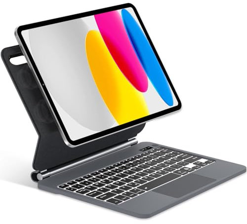 IVEOPPE Magic Keyboard für iPad 10. Generation & iPad 11 A16 (2025), Magnetische Freischwebende Design, Präzises Multi-Touch Trackpad Tastatur für ipad 10 10,9 Zoll / A16 11 Zoll, Schwarz
