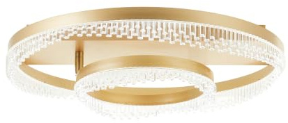 Lightbox LED Deckenlampe | Ø 60 cm | Deckenleuchte mit doppeltem Rahmen & | LED Deckenlampe | Ø 60 cm | Deckenleuchte mit doppeltem Rahmen & Kristallelementen | Lichtfarbe per Fernbedienung