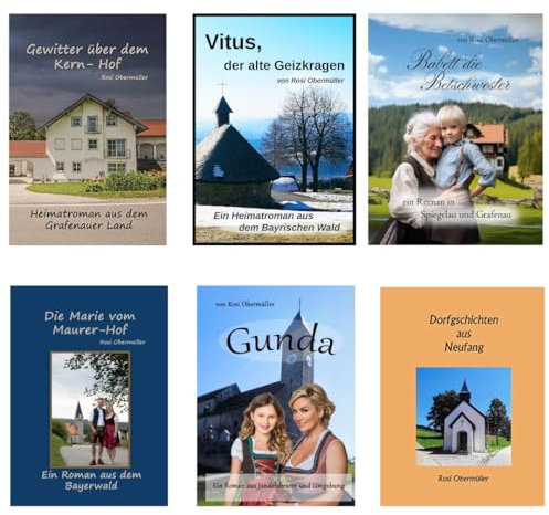 Heimatromane, Buch Set, 6 Bücher im Bundle, Romane von Rosi Obermüller