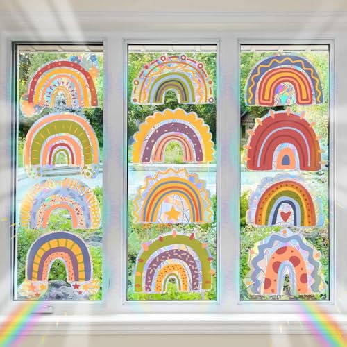 Regenbogen Prism Fenstersticker Vogelschutz Suncatcher Fensteraufkleber Folie Fensterbilder Wiederverwendbar Haften Reflektierende Vogel Anti Kollisions Aufkleber Fensterdeko Glasscheiben Deko