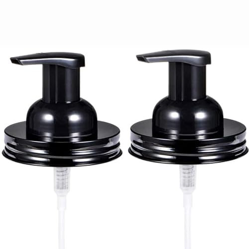 Mason Jar Foaming Soap Dispenser Pump fit 2.75Inch Regular Mouth,Rust Proof Stainless Steel Lid and BPA Free Plastic Foam Soap Pump-Hotel Bathroom Accessories