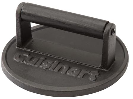 Cuisinart Prensa para Hamburguesas de Hierro Fundido | Prensa para Carnes | Aplastador de Hamburguesas de Alta Resistencia | 17 cm