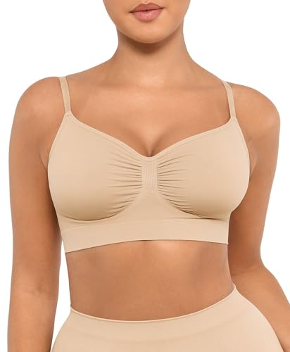 FeelinGirl Bralettes for Women No Underwire Seamless Everyday Bras | Full Coverage Bralette Comfort Non Padded Adjustable Straps with Support Bras