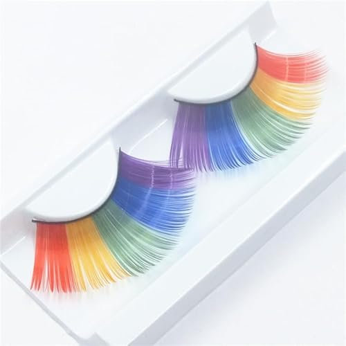2 Paires de Faux Cils Multicolores, Extension de Cils DIY Longue Durée, Faux Cils Naturels pour Carnaval, Cosplay, Fêtes à Thème et Anniversaires