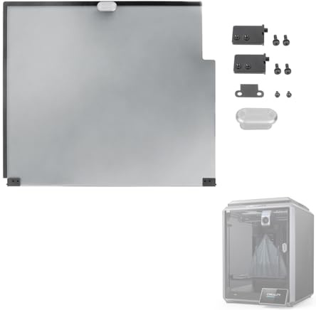 Creality K1 Fronttürglas-Set – Original 50% transparentes schwarzes Ersatz für Creality K1 3D-Druckerzubehör (302 x 372 x 3 mm)