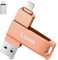 Lncnnk 512 Go Clé USB 3.0 Certifié MFi, Clé USB Lightning Photo Stick Mémorie Extension de Stockage Externe clé USB C Flash Drive de Sauvegarde pour iPhone/iPad/Android/Mac/PC, Rose