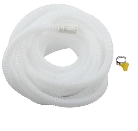 Tubo di scarico flessibile in TPE per condizionatore d'aria, tubo di scarico dell'acqua a più lunghezze per unità AC, deumidificatori, lavatrici, con morsetti e connettori, bianco, 10 m